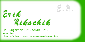 erik mikschik business card